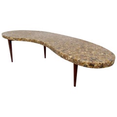 Table basse vintage en forme de rein