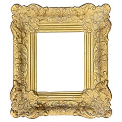 Small French Antique Rectangular Gold Gilded Art Frame