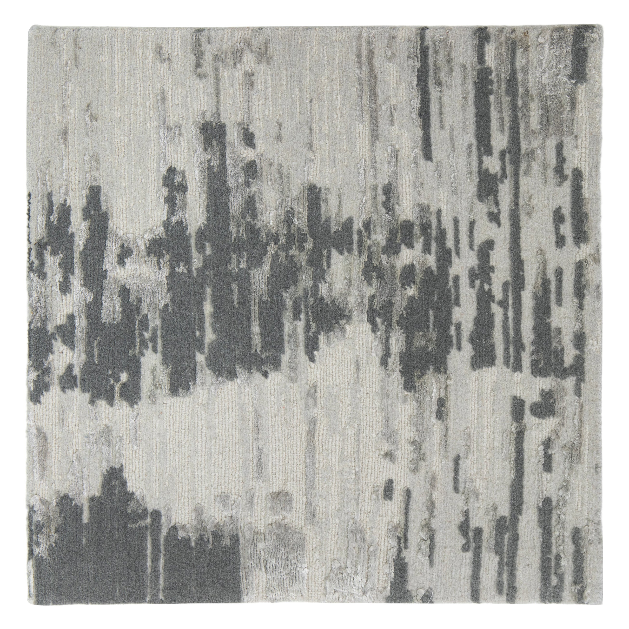 Apadana's Modern Wool & Silk Custom Rug in Silver