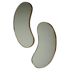 Italienische Mid-Century-Modern-Wandspiegel, organische Form, Messing, Italien, 1950er Jahre
