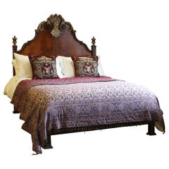Letto matrimoniale italiano a piattaforma antica - WD62