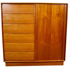Commode tambour danoise vintage en teck par Danflex Systems