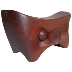 Modern Studio Craft Design Wood Bank Art Object 