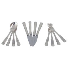 Georg Jensen "Old Danish". Cutlery lunch set in sterling silver for four people