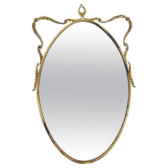 Miroir en laiton italien du milieu du siècle 1960