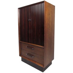Mid-Century Rosewood and Walnut Armoire by Lane