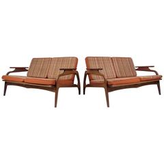 Two Mid-Century Upholstered Settees 3