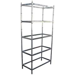 Fabulous Italian Chrome and Brass Etagere