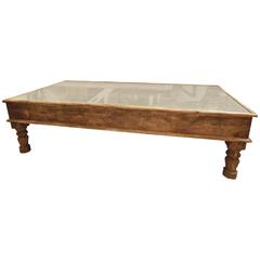 Fabulous Coffee Table with Steel Door Inset under Glass