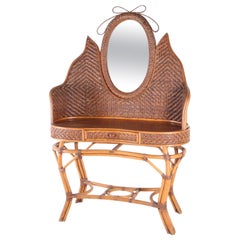Large rattan dressing table