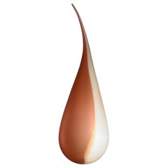 Monumental récipient en verre d'art givré de près de 3 pieds, fin du 20e siècle.