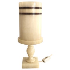 Cylindrical Design Heavy Marble Craft Table Lamp, 1960s, Germany