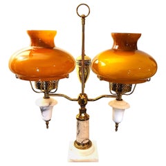 Lampada da tavolo per studenti in marmo vintage Italian Lamp