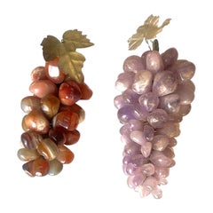 Mid-Century Semi-Precious Stone Grape Clusters - a Pair