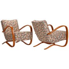 Two Streamline Lounge Chairs H-269 by Jindrich Halabala for UP Zavody