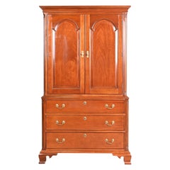 Vintage Stickley Georgian Solid Mahogany Gentleman's Chest or Linen Press