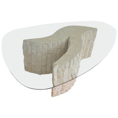 Vintage Postmodern Tessellated Marble Coffee or Cocktail Table