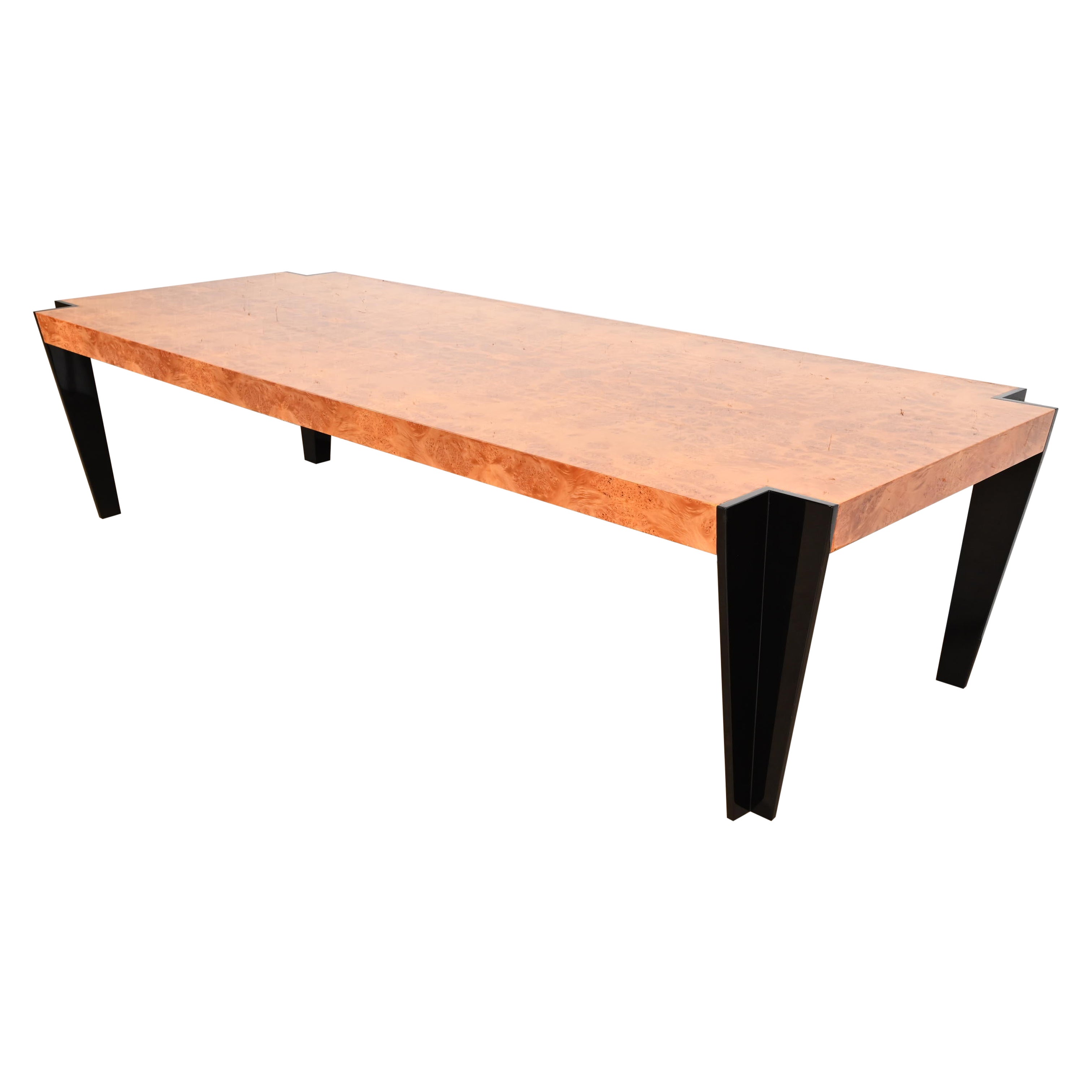 Leon Rosen per Pace Collection Tavolo da pranzo moderno Art Deco laccato nero in vendita