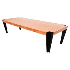 Table de salle à manger Art déco moderne laquée noire Leon Rosen pour Pace Collection