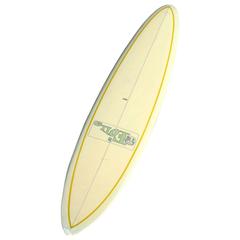 Retro Original clear deck Bing Foil Hawaii Surfboard with glassed in fin, circa 1965