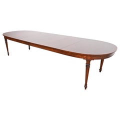 Kindel Furniture Style French Regency Louis XVI Burled Walnut Dining Table