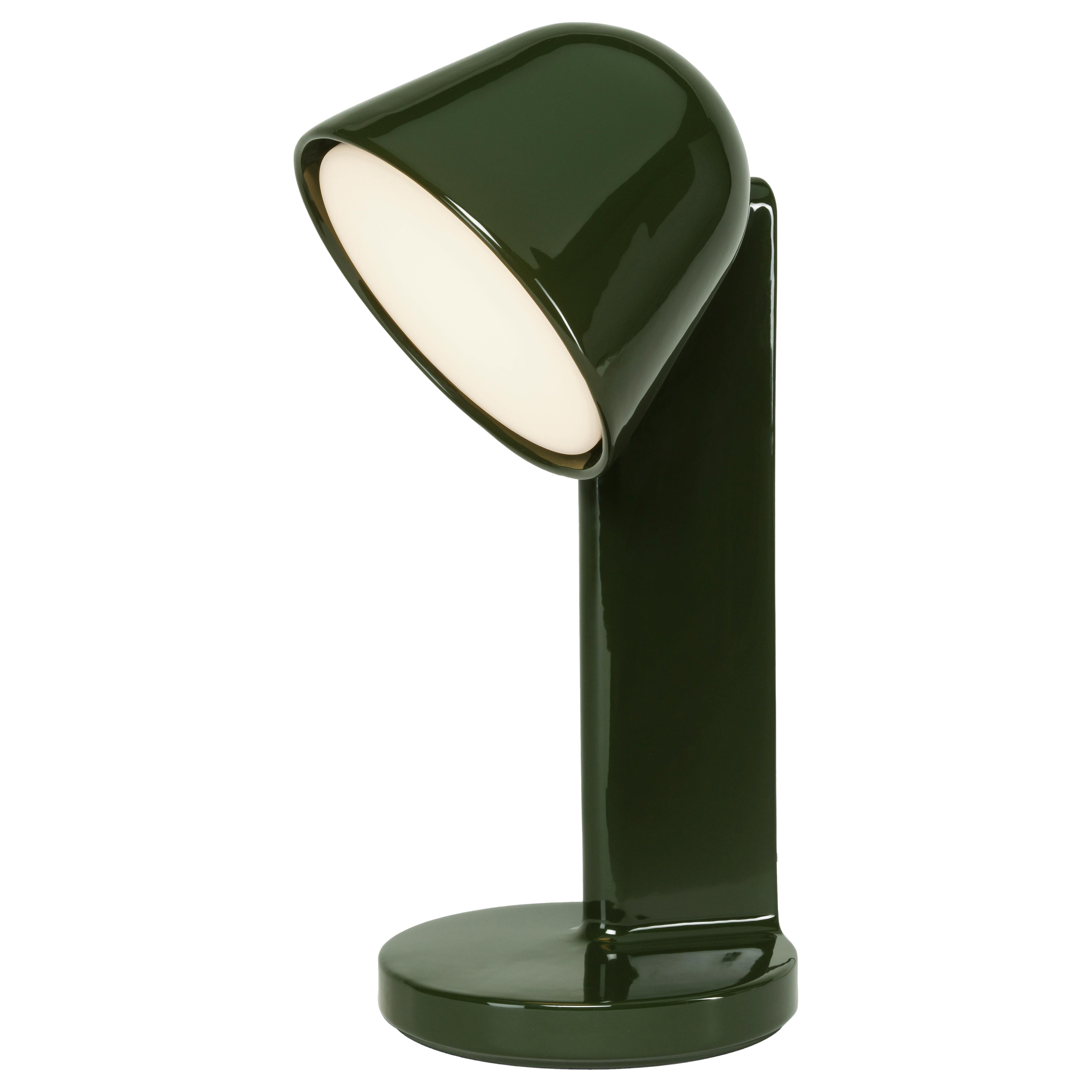 Flos Céramique Down Table Lamp in Moss Green