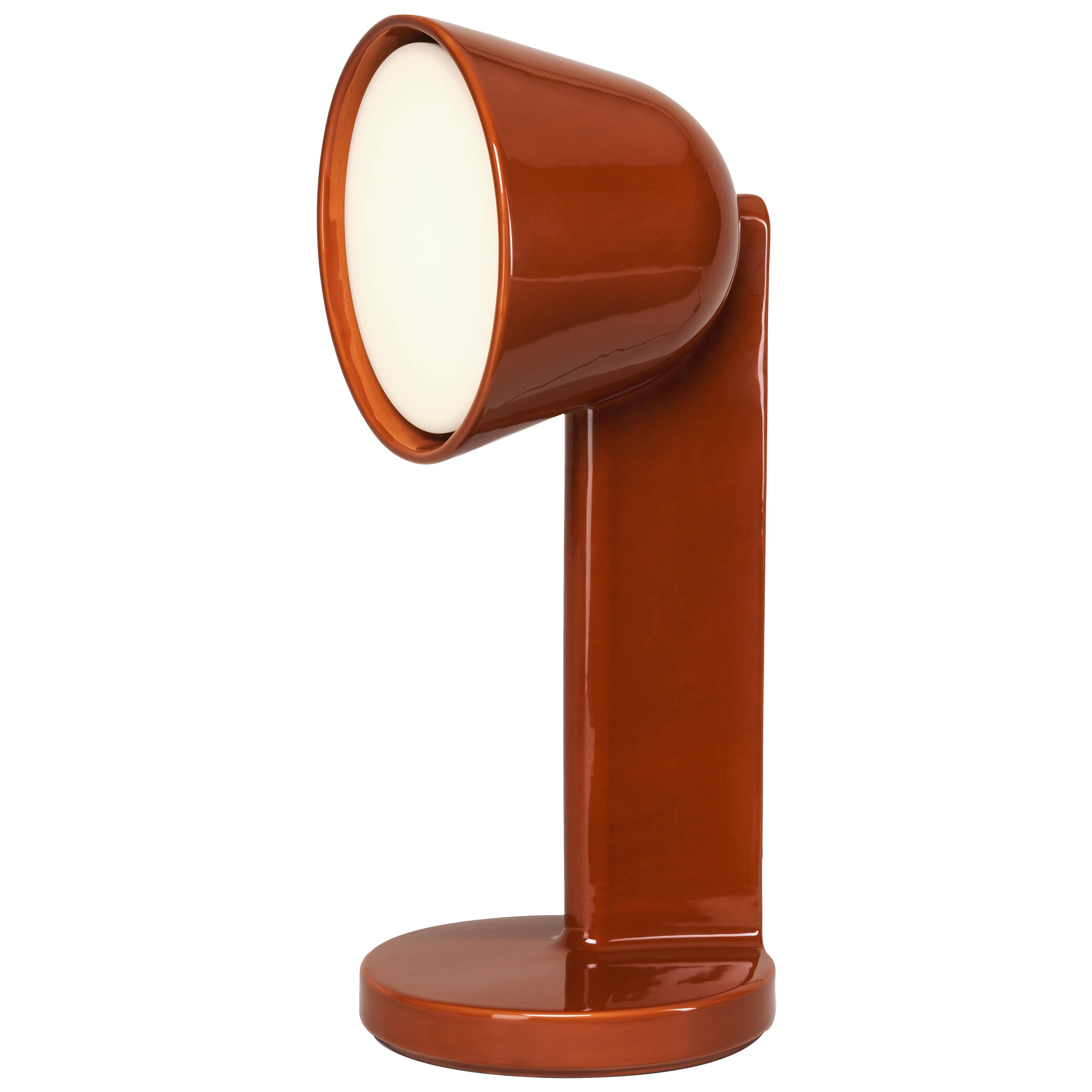 Flos Céramique Side Table Lamp in Rust Red