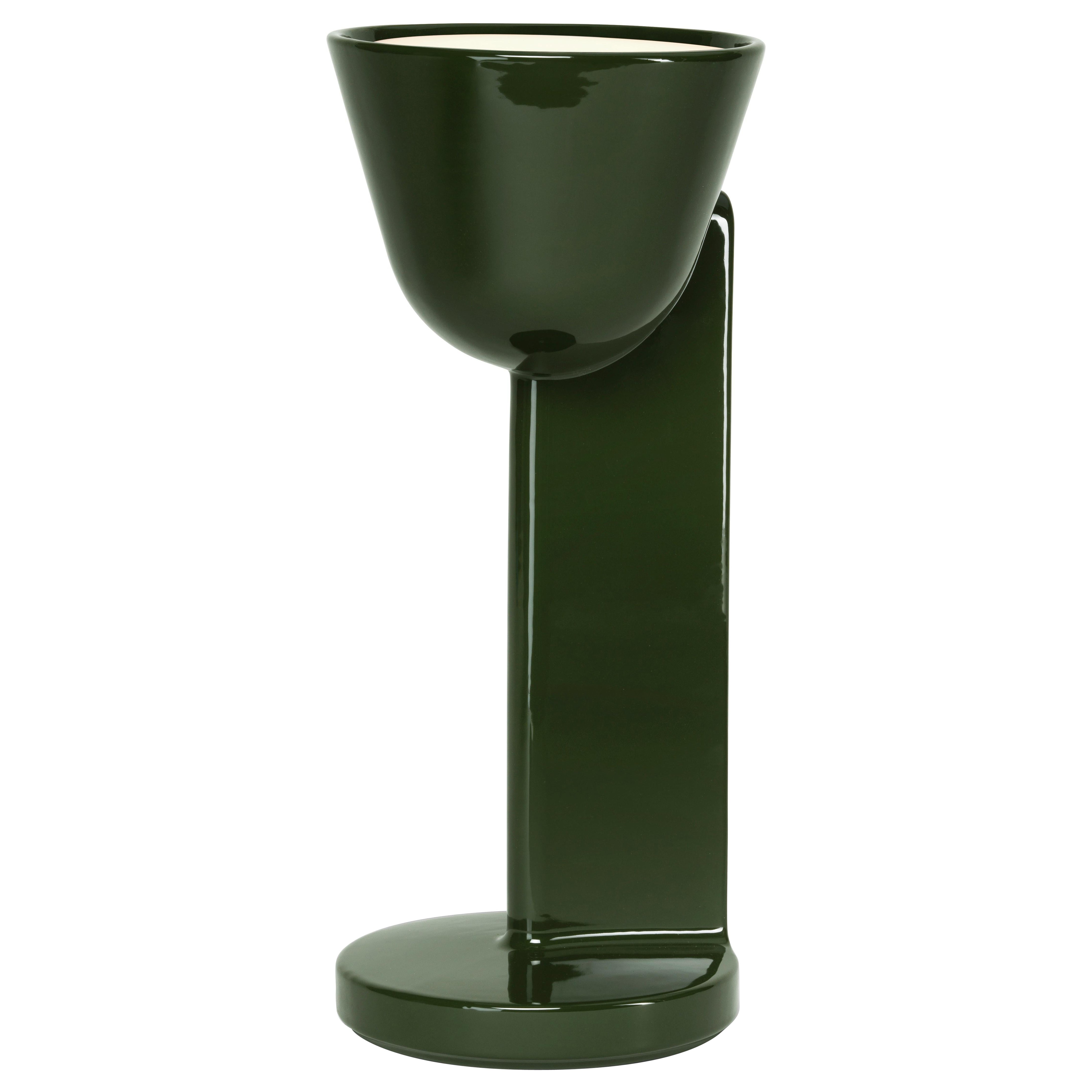 Flos Céramique Up Table Lamp in Moss Green