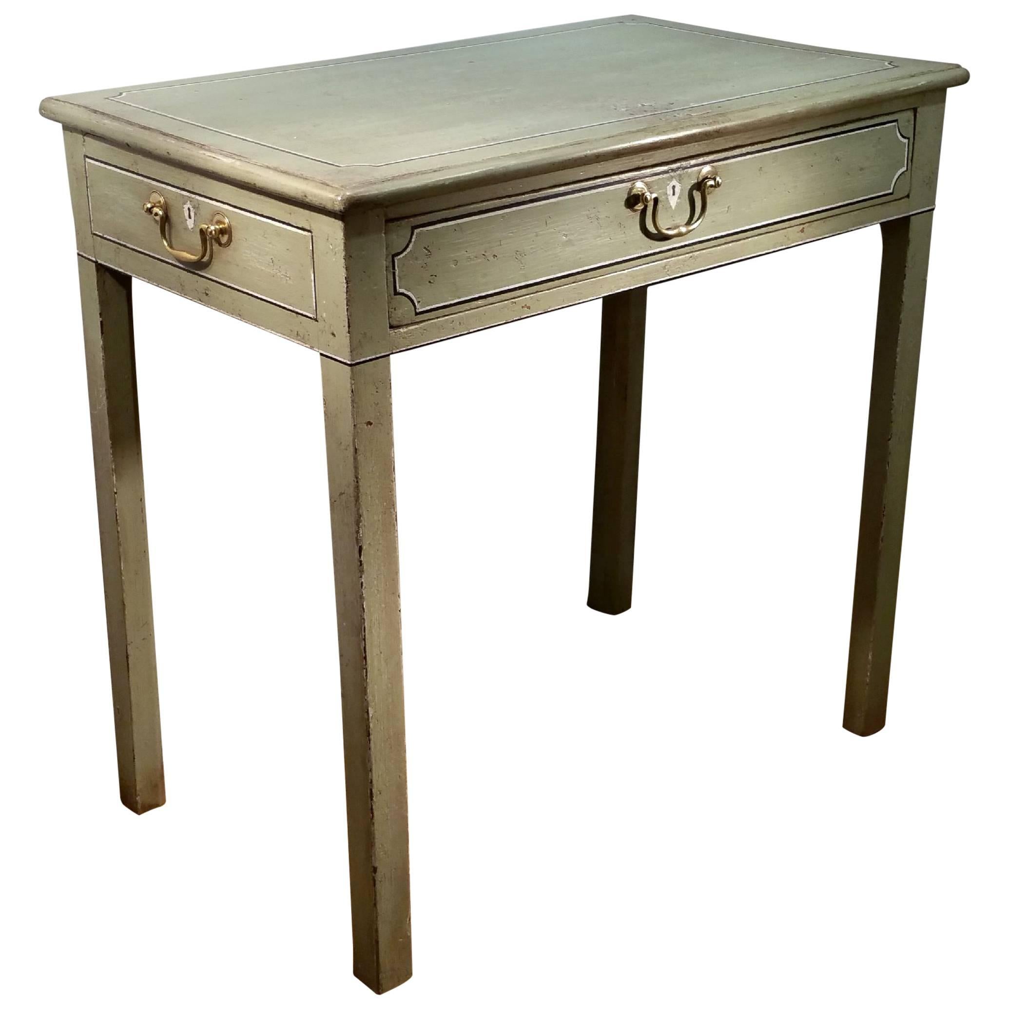 George III Painted Single Drawer Side Table with Faux Side Drawers