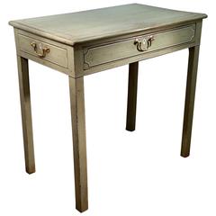 Antique George III Painted Single Drawer Side Table with Faux Side Drawers