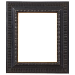 19th Century Small Italian Antique Ebonised Ripple Frame