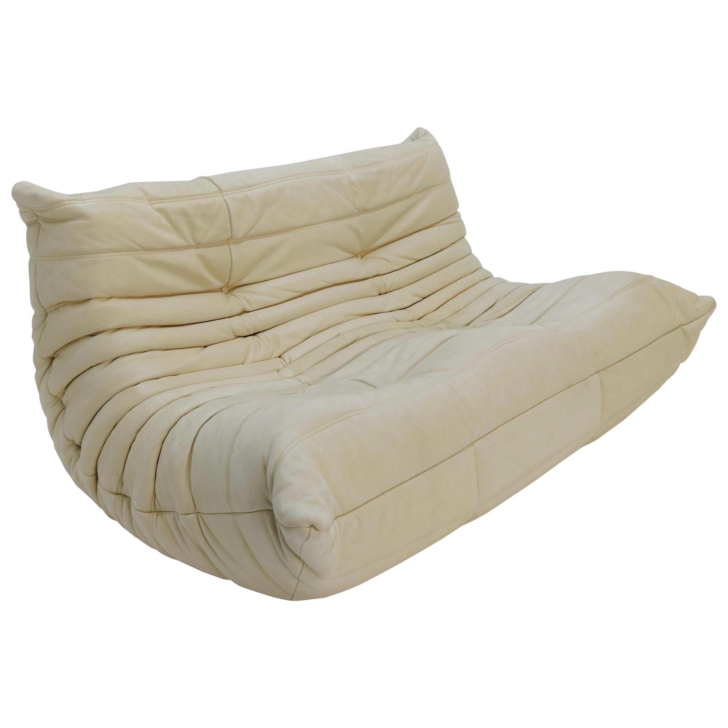 Ligne Roset Leather Togo Loveseat by Michel Ducajoy