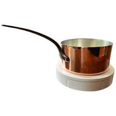 Vintage Copper Saucepan with Iron Handle - Professionally Retinned and Polished