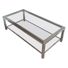 Großer Chrom-Couchtisch, um 1970