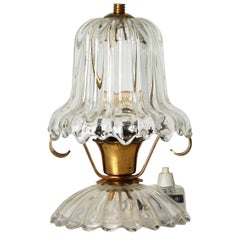 Lampada da tavolo di metà secolo in vetro di Murano e ottone, Barovier, Italia, anni '40