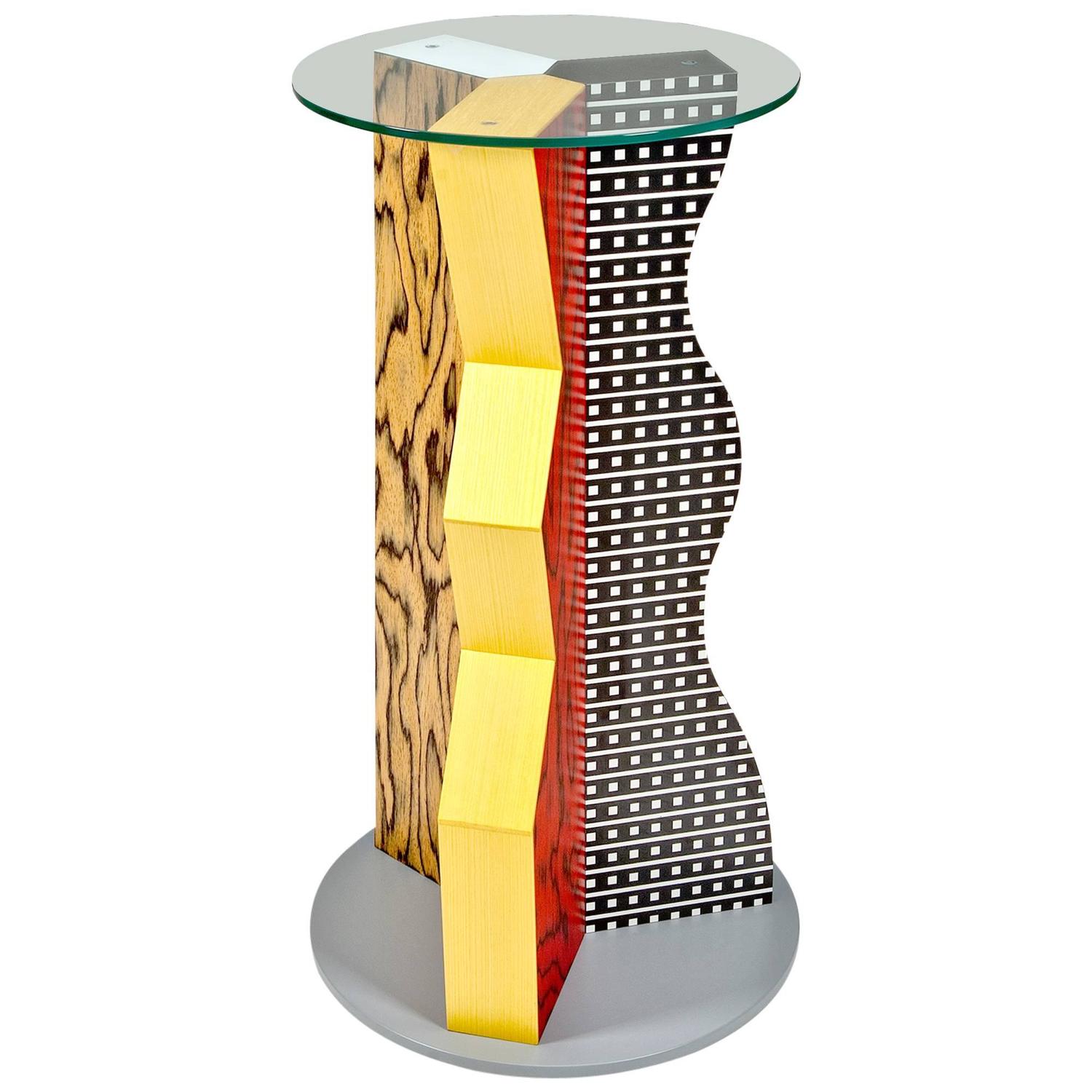 Ivory Pedestal by Ettore Sottsass for Memphis For Sale at 1stdibs
