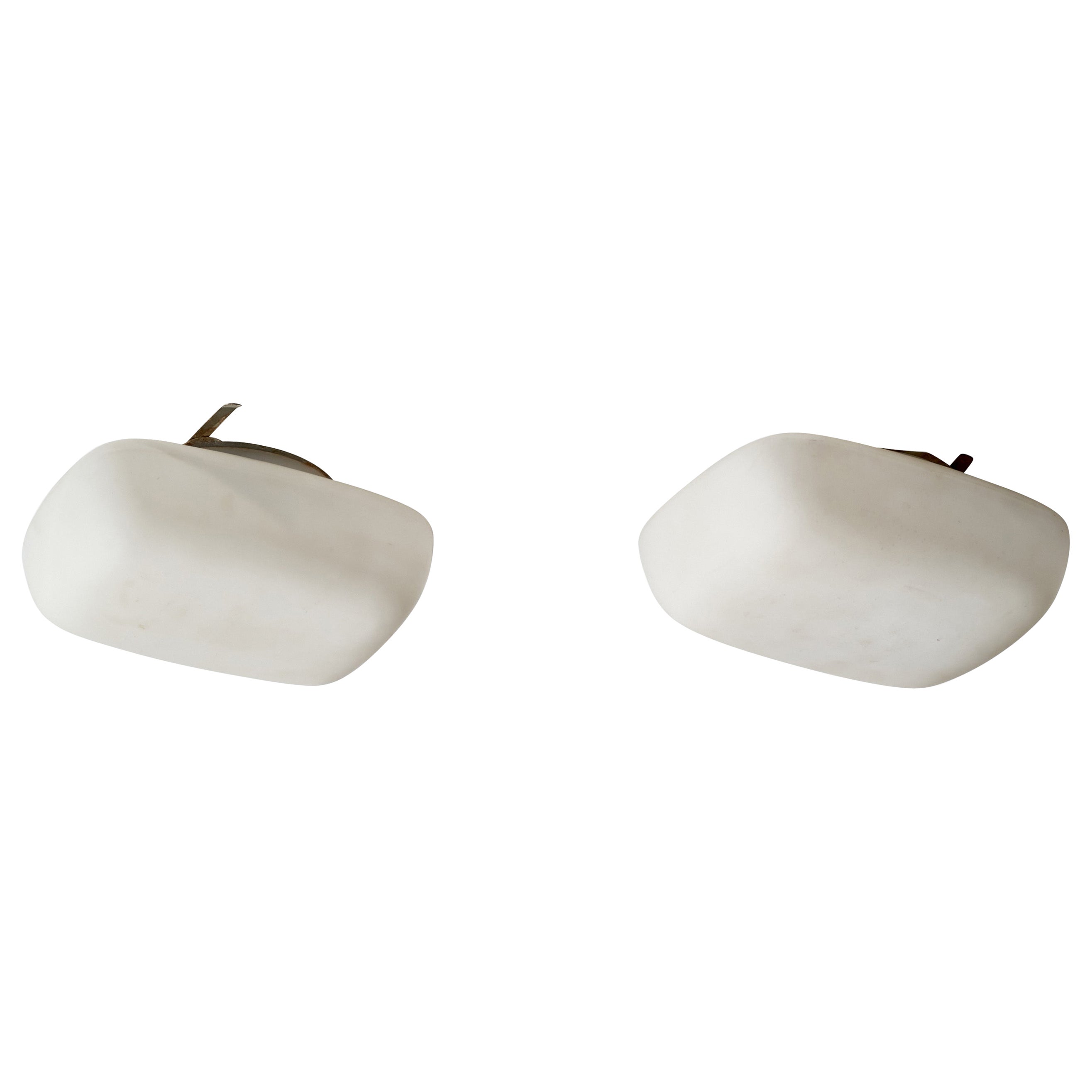 Italienische Designerin, Einbaubeleuchtung, Glas, Metall, Italien, 1960er Jahre