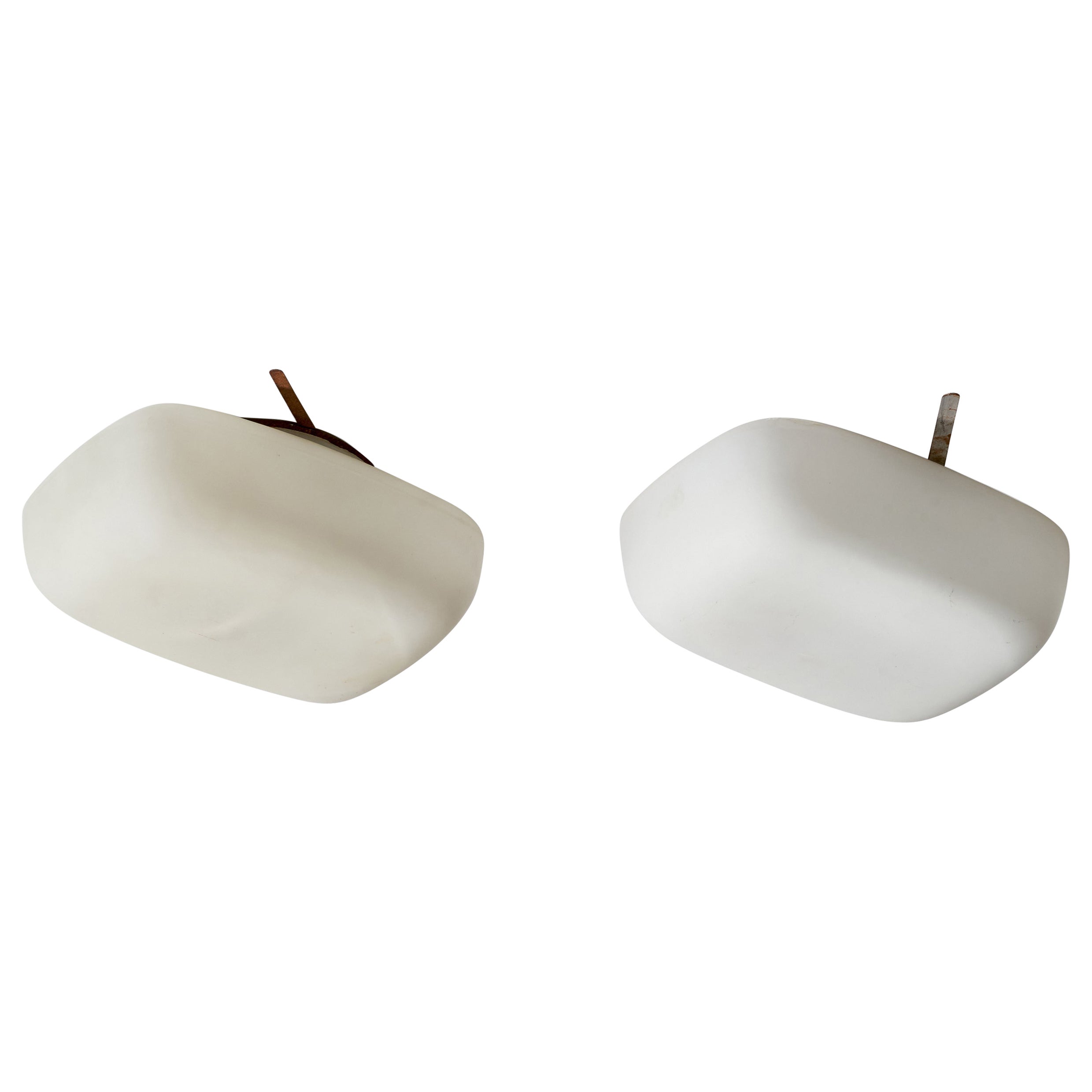 Italienische Designerin, Einbaubeleuchtung, Glas, Metall, Italien, 1960er Jahre