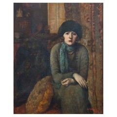 Impressionist Portrait Painting of a Bohemian Woman Budapest, 1925