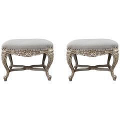 Pair of French Rococo Style Benches