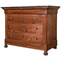 19th Century French Restauration Period Commode with Saint Anne Marble Top