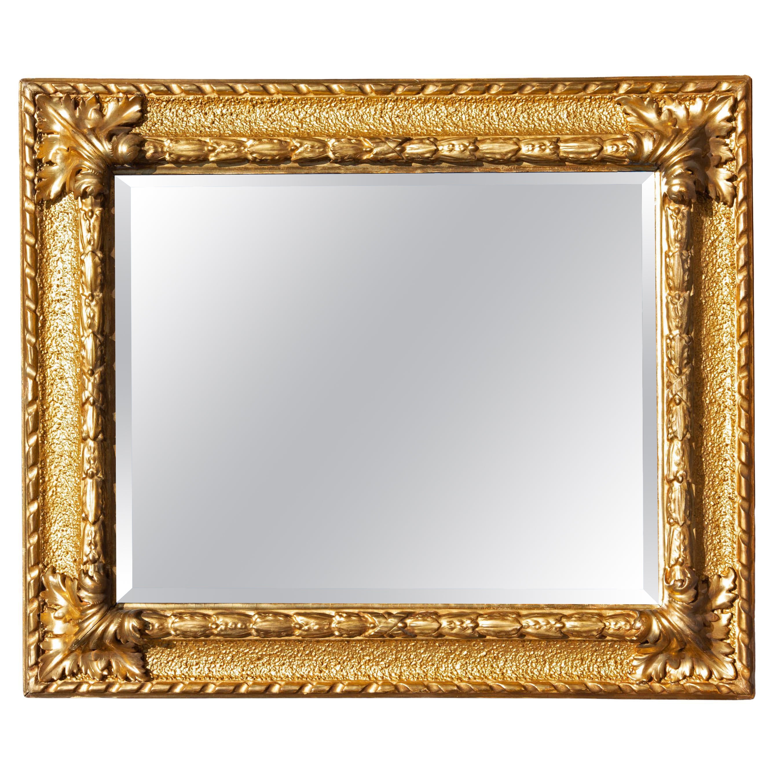 Italian Baroque Carved and Gilt Frame 19th Century For Sale Italian Baroque Carved and Gilt Frame 19th Century For Sale