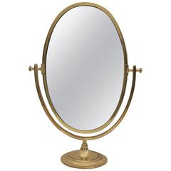 Oval Brass Vanity Mirror