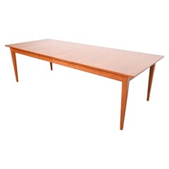 Arts and Crafts Shaker Cherry Wood Extension Harvest Dining Table, Refinished