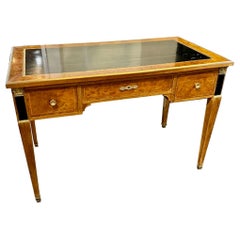 19th Century Louis XVI Burlwood and Mahogany Writing Desk