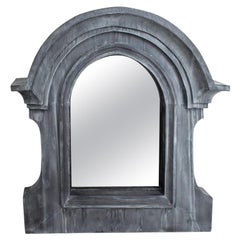 French Zinc Architectural Arched Mirror