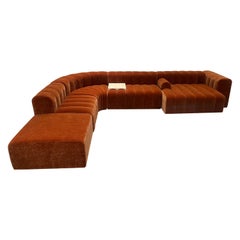 Norr11 Velvet Studio Sectional by Kristian Sofus Hansen & Tommy Hyldahl in STOCK