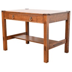 Stickley Brothers Tavolo da scrittura o da biblioteca in quercia Mission Arts & Crafts