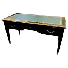 Jansen Manner Black Lacquered Desk with Leather Top