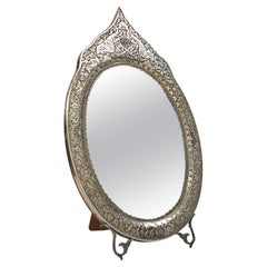 Antique Persian Silver Tabletop Vanity MIrror